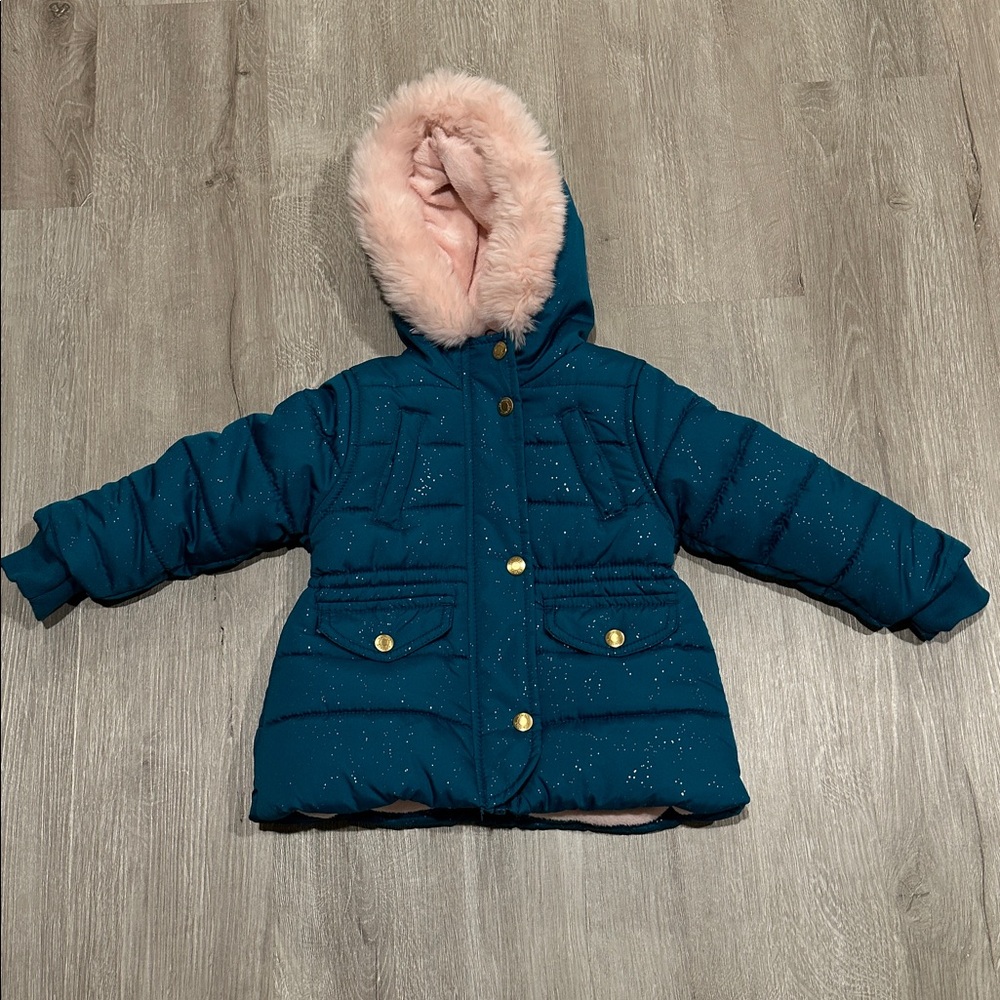 Carter's Infant/Toddler Winter Girls Jacket with Faux Fur Hood - 18M